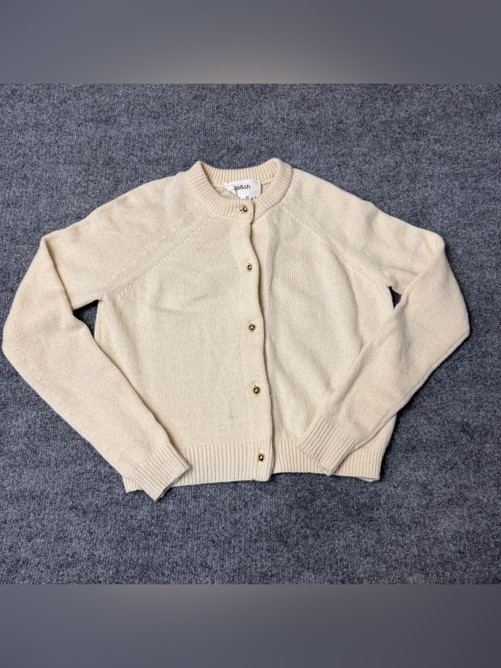 ba&sh Women’s Ecru Cashmere Cropped Lady Cardigan Sweater Sz XS